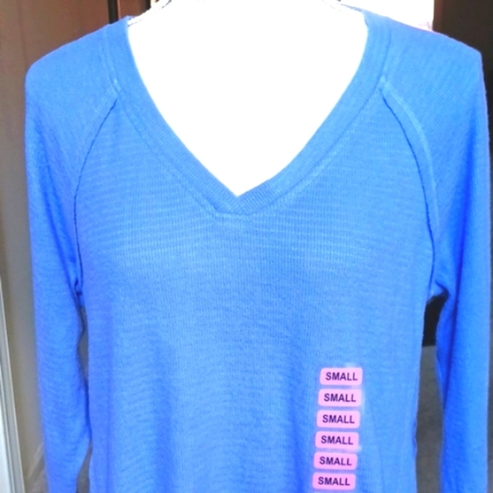 NWT WILDFOX HALEY BRUSHED TOP BLUE SIZE SMALL
